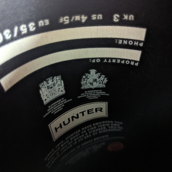 HUNTER tall rain boots black SZ 35/36 - Picture 4 of 6